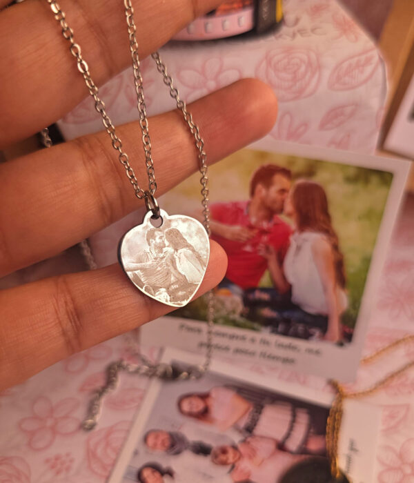 Cadenita Placa Corazón Grabado Mediano + Envio Gratis - Imagen 3
