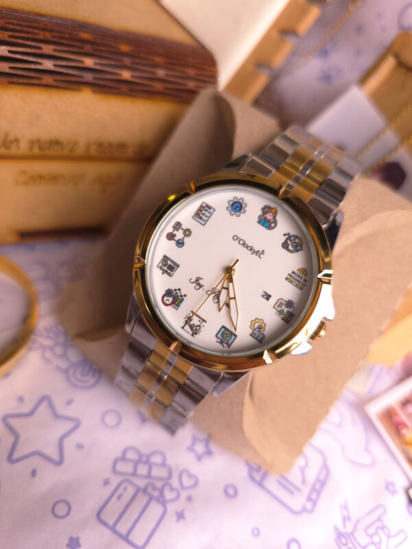 Reloj para Caballero Acero con muesca Dorado/Plateado
