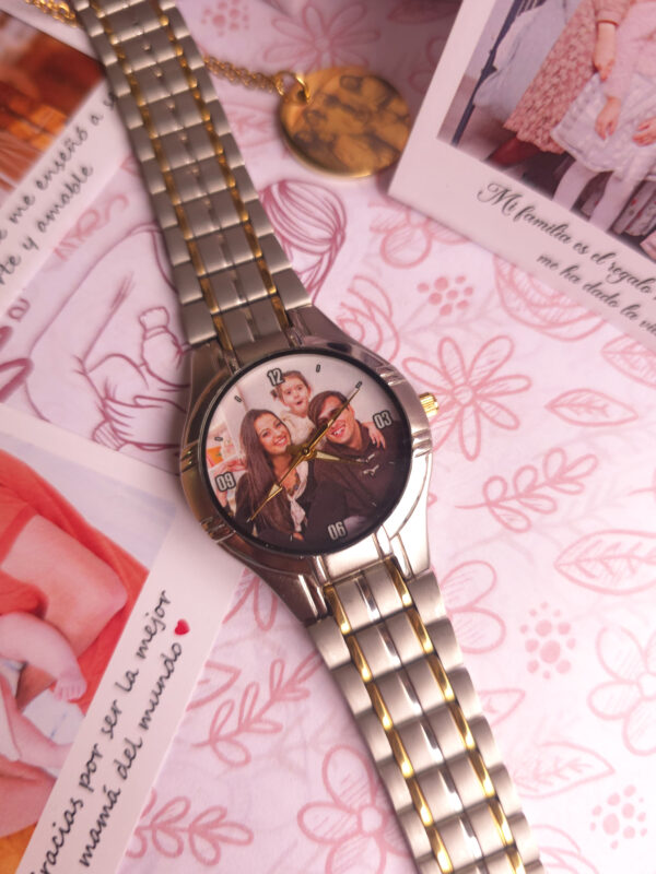 Reloj de Acero Inoxidable Fino para Dama Plateado/Dorado - Imagen 2