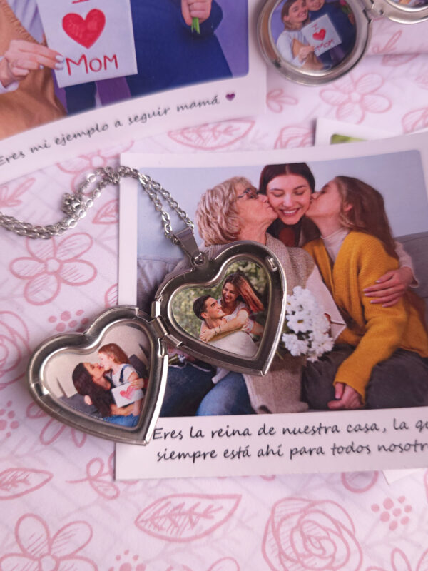 Relicario Corazón Llano Plateado + Grabado + Envío Gratis - Imagen 2