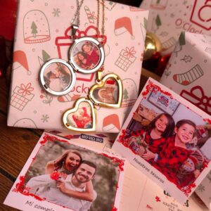 Pareja de Relicarios Grabados : Corazón + Redondo + Envío Gratis