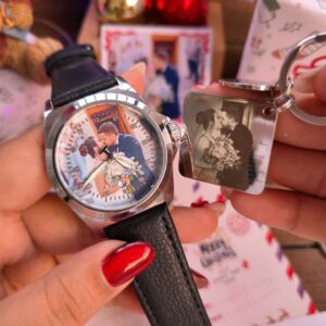 Reloj Redondo Negro + Llavero Cuadrado Acero Inoxidable + Envío Gratis