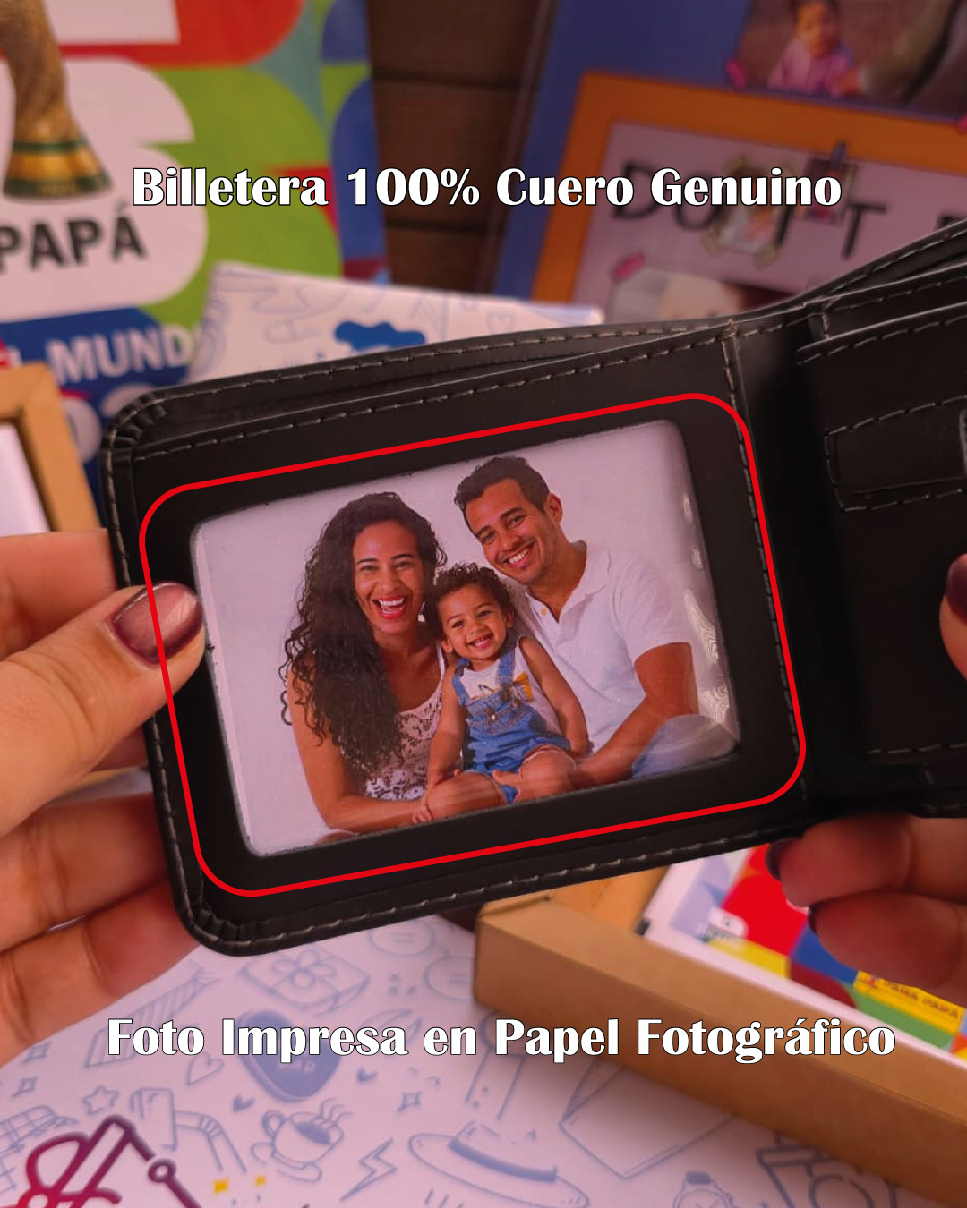Combo: Billetera Negra Modelo 1 + Llavero Acero Inoxidable + Envío Gratis - Imagen 5