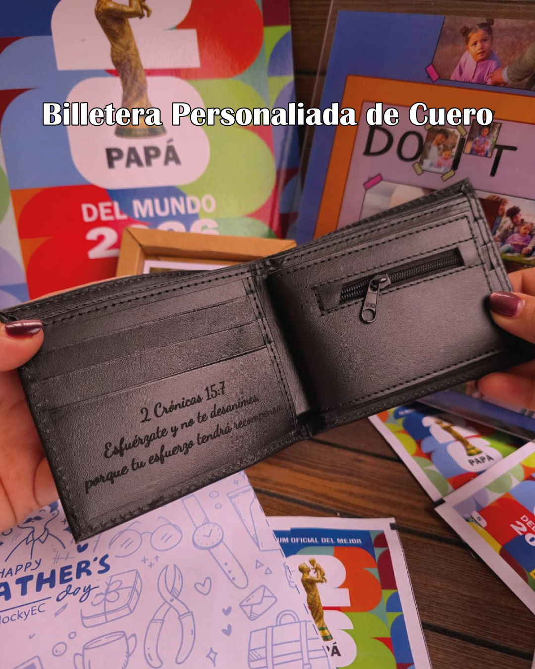 Combo: Billetera Modelo 4 + Pulsera Personalizada Plateada 💙 - Imagen 5