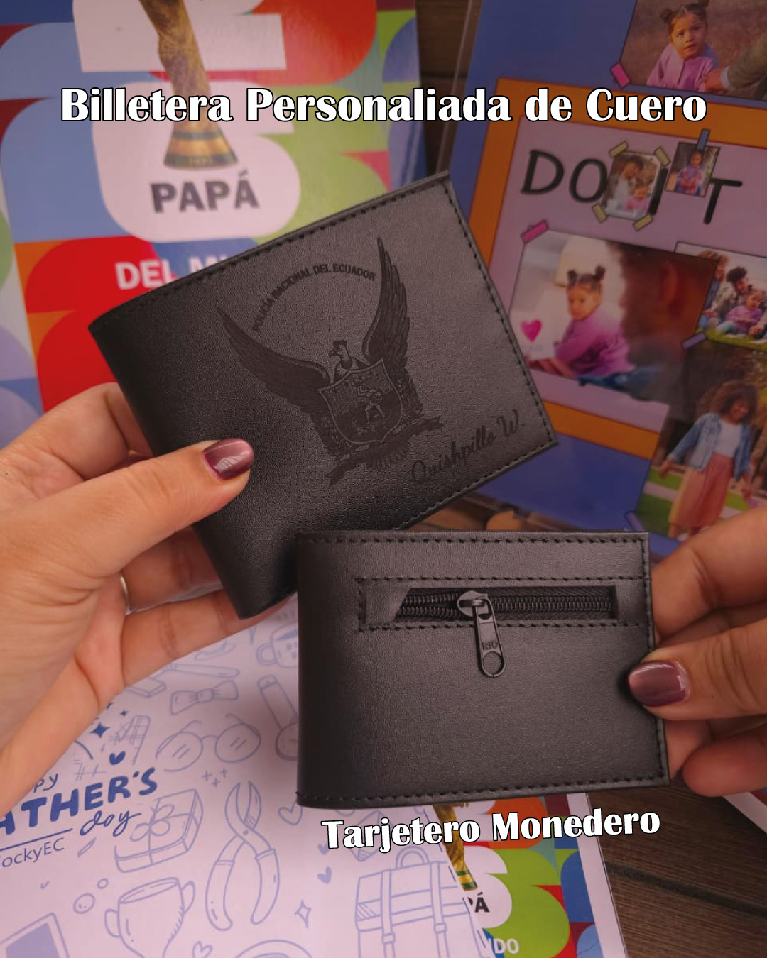 Combo: Billetera Modelo 4 + Pulsera Personalizada Plateada 💙 - Imagen 2