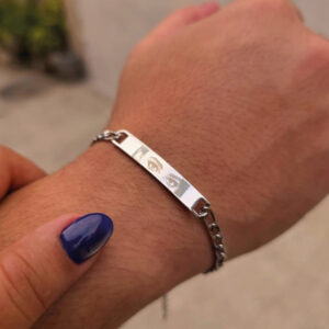 Pulsera Personalizada Con Grabado Plateado