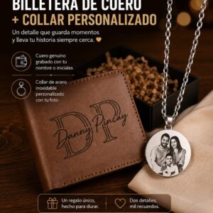 Combo 1: Billetera Modelo 1 + Cadena 20mm Gruesa Plateada + Envío Gratis