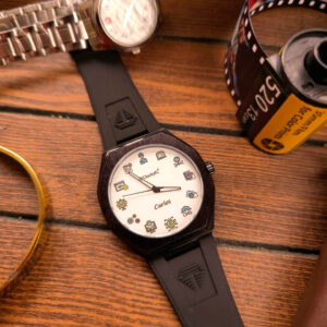 Reloj Caballero Correa de Goma –  Marco Negro RM054